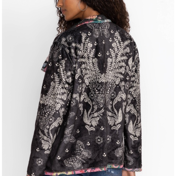 New JOHNNY WAS Joan Wrap Sherpa Jacket Farfalla Reversible Size Medium - Picture 6 of 11